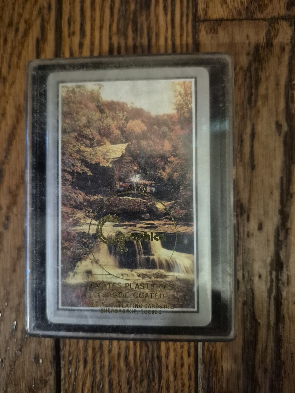 Vintage Graphica Scenic Playing Cards Autumn Waterfall Case Quebec